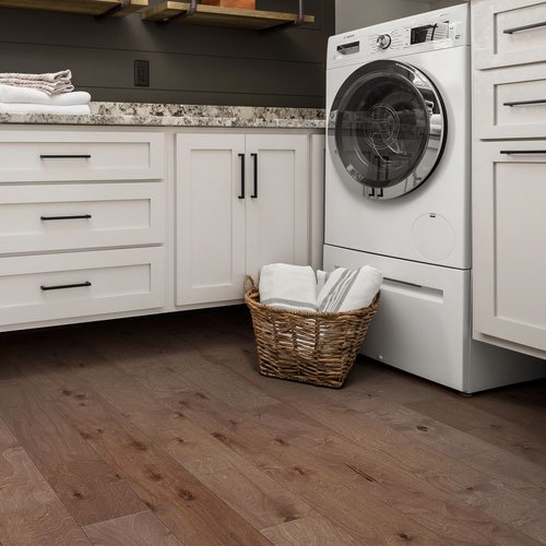 laundry room with hardwood flooring Komplete Flooring Inc Siren, WI