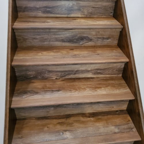 hardwood floor stairs Komplete Flooring Siren WI